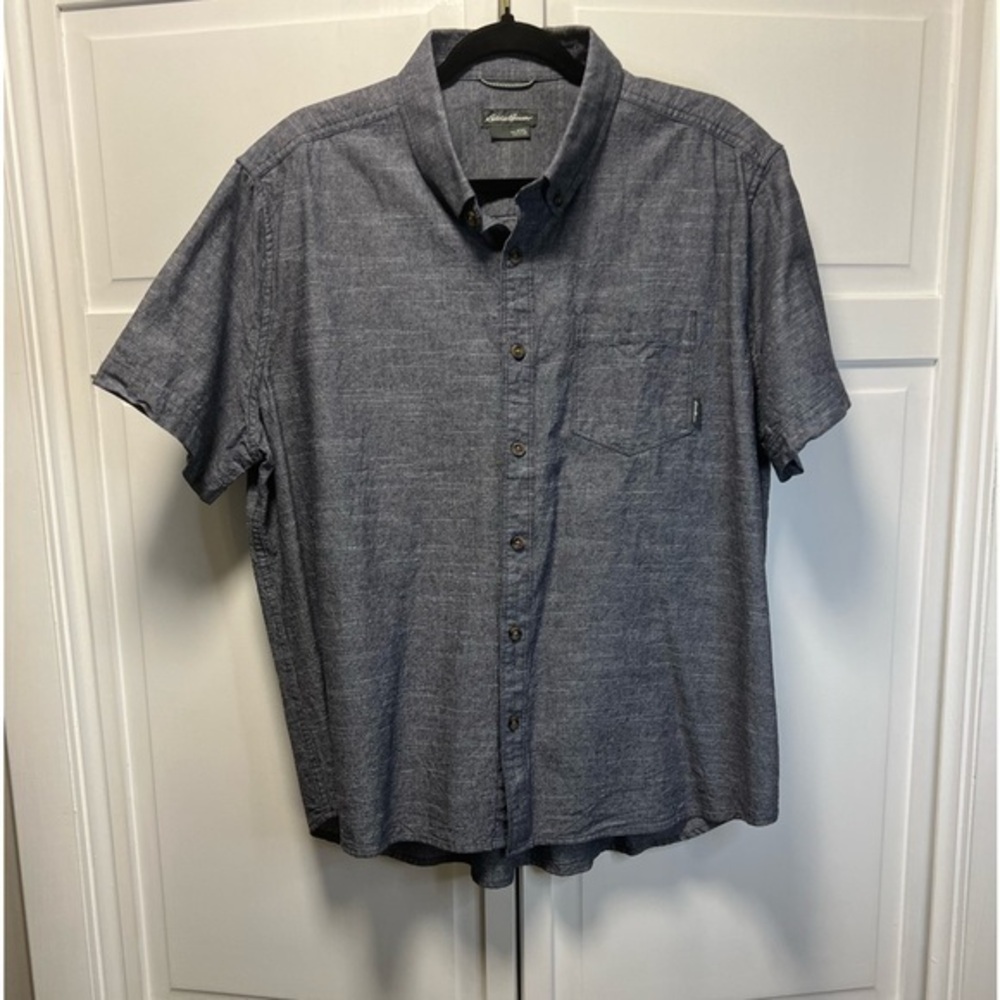 Eddie Bauer Grifton Short Sleeve Button Down Shirt Size Men’s XXL Color Gray